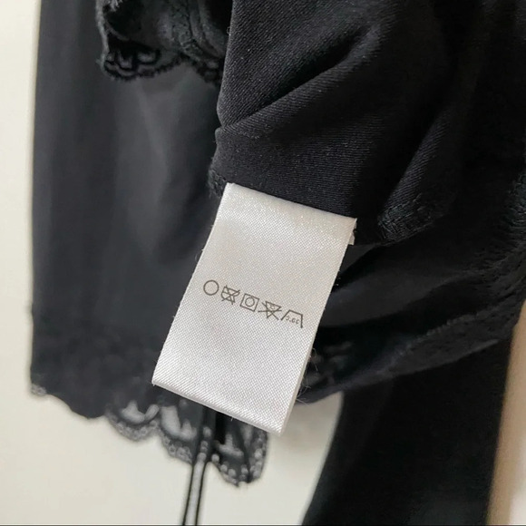 Lace Stretch Cinch Top Ruche String Long Sleeve Sleek Blouse Size Large - Picture 9 of 14